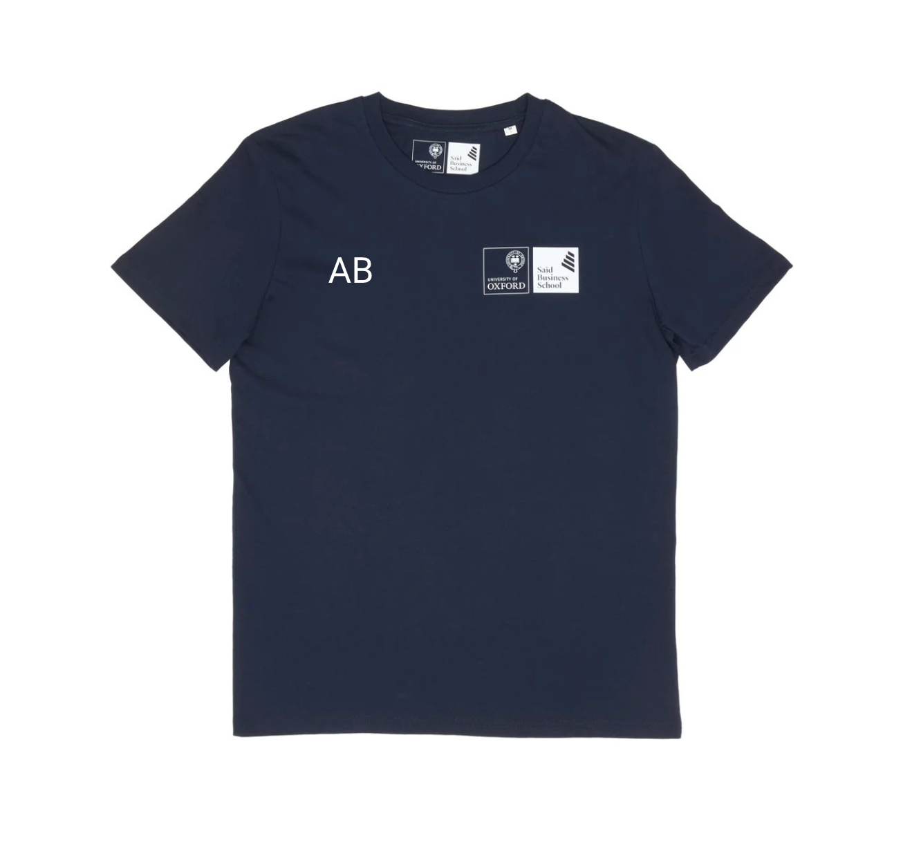Personalised navy organic t-shirt