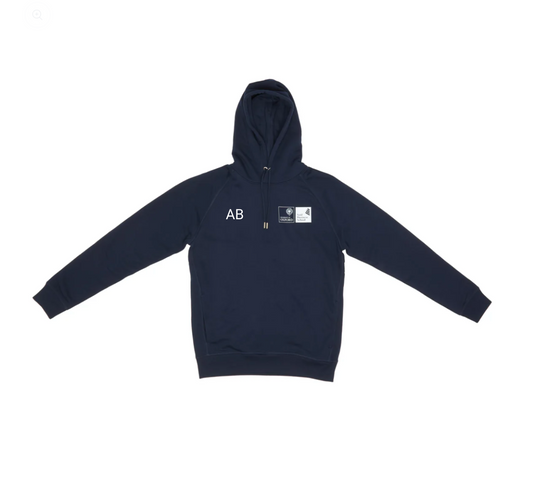Personalised navy organic hoodie sweatshirt