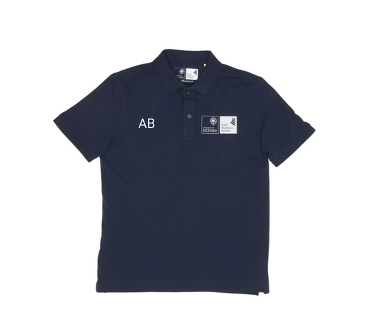 Personalised navy organic polo shirt