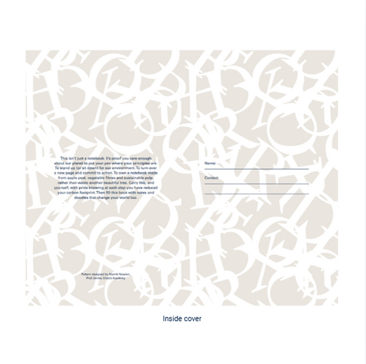 Appeel notebook with JCA inside print